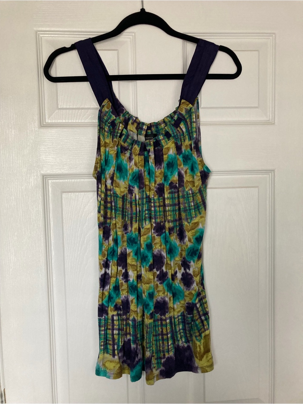 Anthropologie Sleeveless Floral Tie-Dye Top